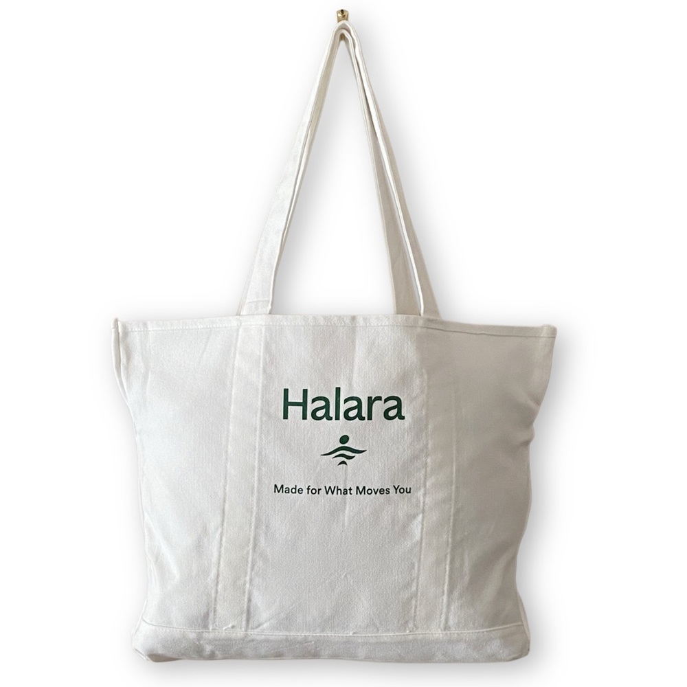 Halara Letter Print Casual White Canvas Tote Bag Made For What Moves You